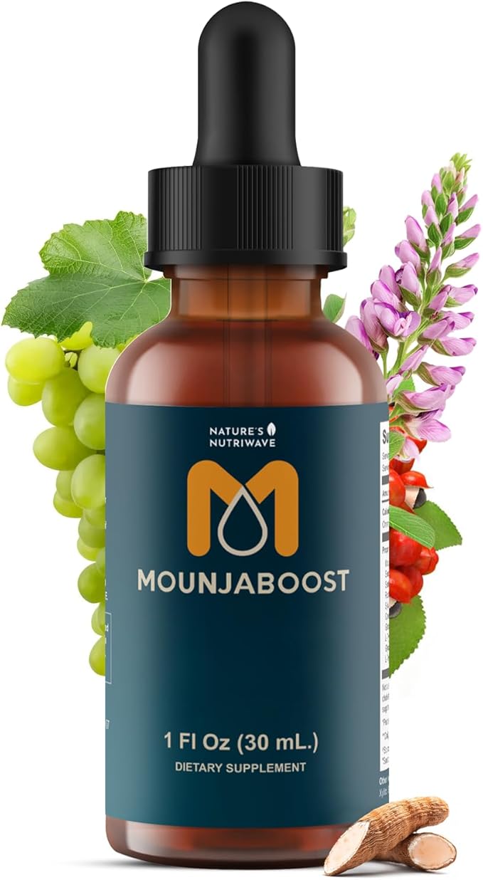 Mounjaboost – Natural Herbal &amp Plant-Based Supplement with 6 Exotic Nutrients &amp Botanicals – Made in USA GMP-Certified Non-GMO Easy-to-Take – 30 mL 1 Month Supply