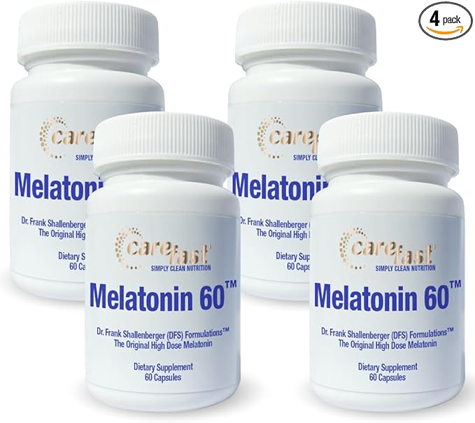 Pure Melatonin 60mg | 240 High-Dose Easy-to-Swallow Capsules | Natural Sleep Aid | Non-Habit Forming | Holistic Wellness