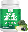 Nested Naturals Super Greens Daily Superfood Powder - Certified USDA Organic Green Powder w/20+ Whole Foods Spirulina Powder Wheat &amp Barley Grass - Probiotics Fiber &amp Enzymes - Original Fla