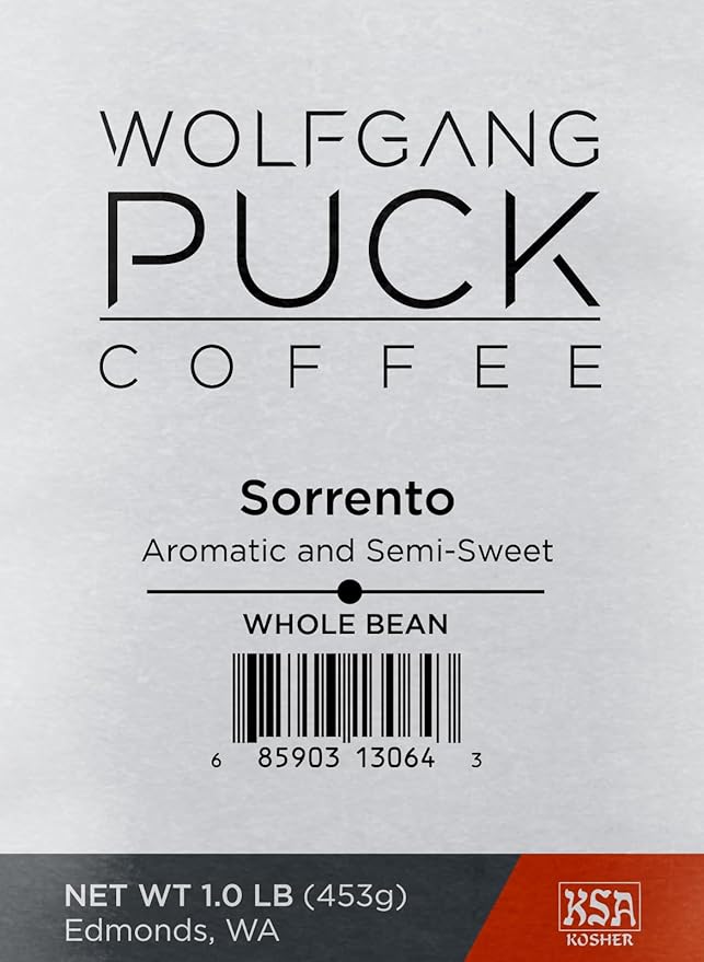 Wolfgang Puck Coffee Sorrento Whole Bean Coffee 1-Pounds 3 Count