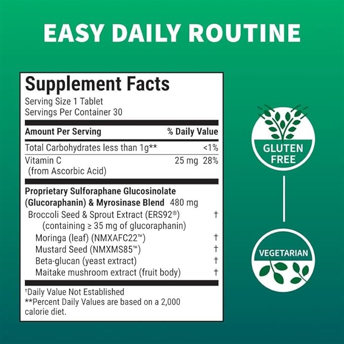Nutramax Laboratories Avmacol Extra Strength #1 Researched Sulforaphane-Producing Brand for Detoxification with Glucoraphanin and Active Myrosinase Immune Health Adults &amp Children 30 Tablets