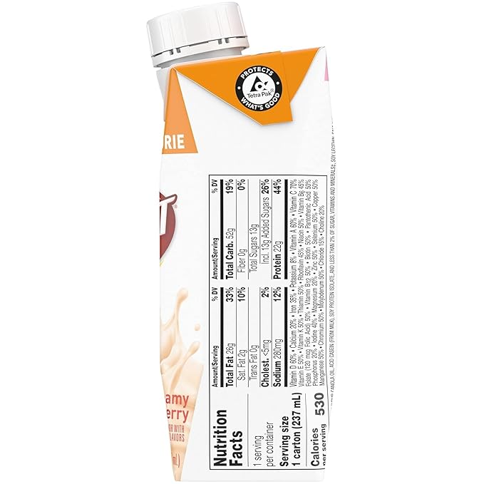 Boost Very High Calorie Nutritional Drink Very Vanilla Made with Natural Strawberry Flavor &amp No Artificial Flavors Colors &amp Sweeteners 8 FL OZ (Pack of 6)