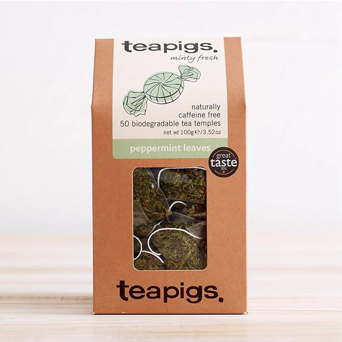 Teapigs Peppermint Leaves Tea Bags Made with Whole Leaves Caffeine-Free Natural Ingredients (1 Pack of 50 Teabags)