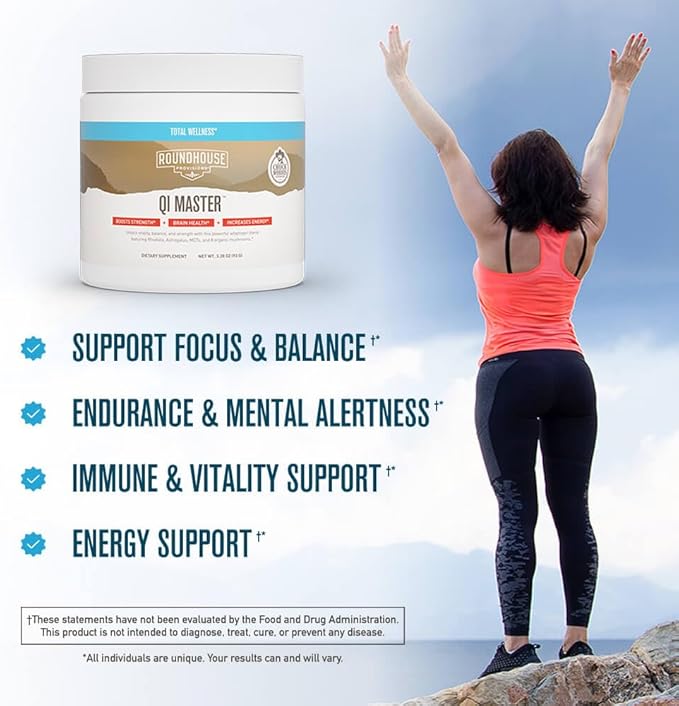 ROUNDHOUSE PROVISION Morning Kick Zero Sugar Greens Superfood Powder Supplement 3 Pack and Qi Master Wellness Bundle by Chuck Norris