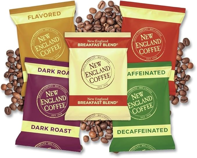 New England 026190 Coffee Portion Packs French Roast 2.5 oz Pack 24/Box
