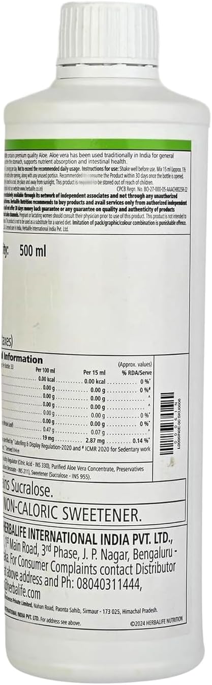 Herbalife HERBALIFE Herbal Aloe Concentrate Pint: Cranberry Flavor 16 FL Oz (473 ml) for Digestive Health with Premium-Quality Aloe Gluten-Free 0 Calories 0 Sugar Naturally Flavored