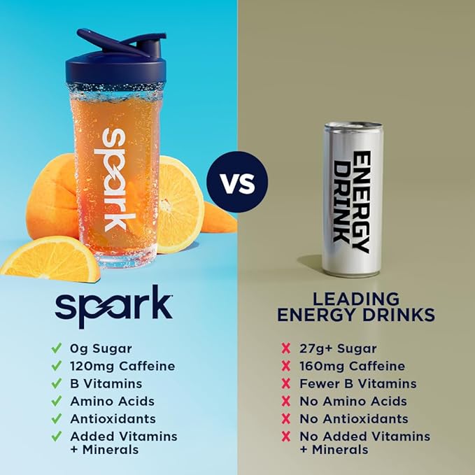 AdvoCare Spark - Energy Drink Mix - Vitamin &amp Amino Acid Supplement - Supports Energy &amp Focus* - Portable Immune Support* - Sugar-Free - Mandarin Orange 14 Stick Packs (3.5 oz)