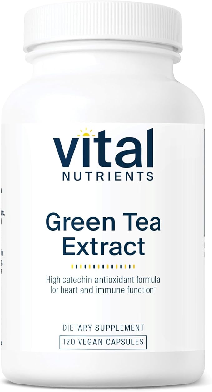 Vital Nutrients Green Tea Extract 550mg - Potent Antioxidant for Heart &amp Immune Health* - Polyphenols Supplement with EGCG - Gluten Dairy Soy Free - Non-GMO - 120 Capsules