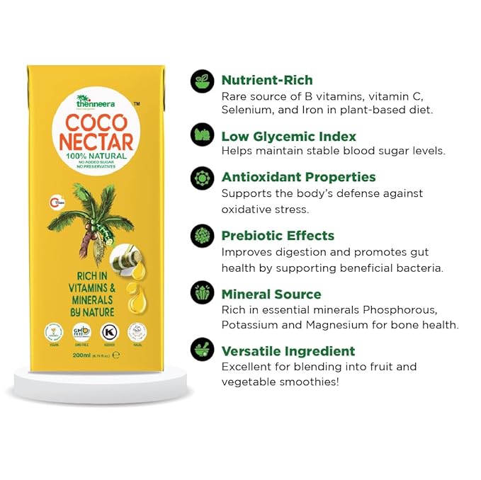 COCO (Coconut) NECTAR - 100% Natural &amp Pure | By Nature Gluten-Free Non-GMO and Vegan | Feel Energized | Kosher| Halal | Natural Wellness Beverage (12 Pack)