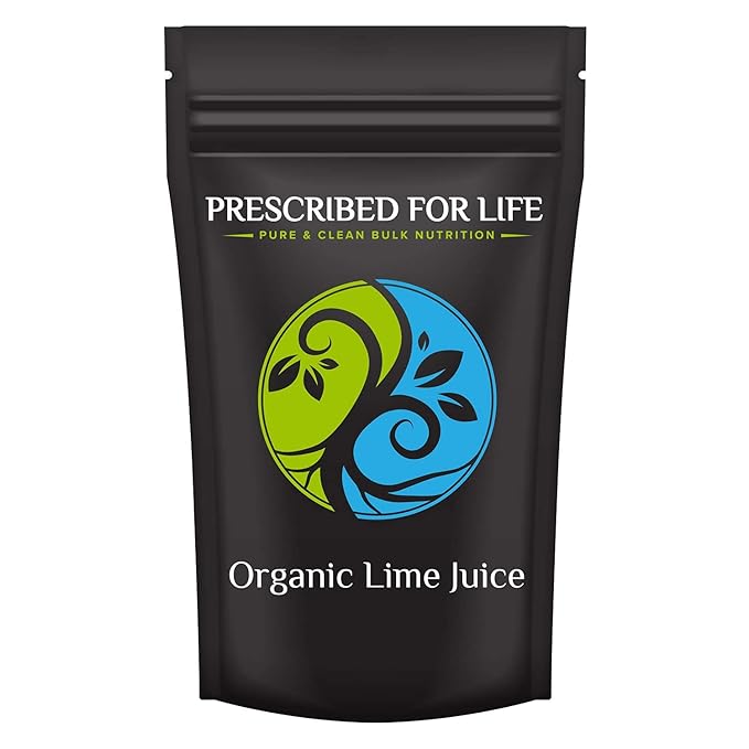 Prescribed for Life Organic Lime Powder | Natural &amp Unsweetened Spray Dried Lime Juice Powder Made from Real Limes | Vegan Gluten Free Non GMO | Reconstitute Ratio 1:2 | 50 lb