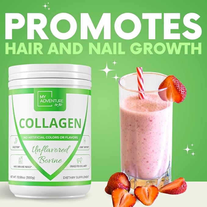 My Adventure to Fit Hydrolyzed Collagen for Women - Grass Fed Collagen Powder for Muscle Growth &amp Collagen Protein Powder - Keto Collagen Powder for Joints &amp Gut Health - Unflavored Bovine 300