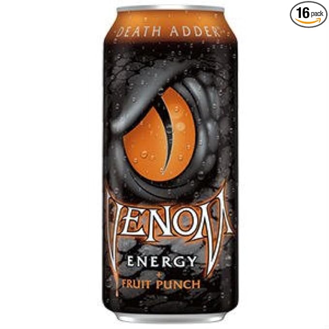Venom Energy Death Adder Fruit Punch 16oz (Pack of 16)