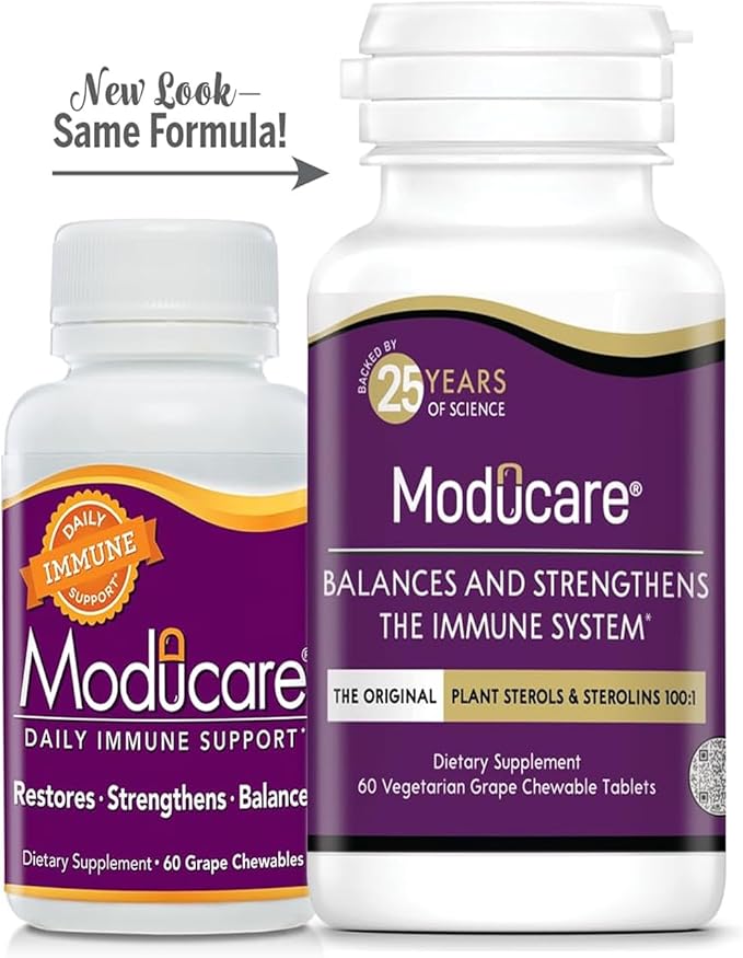 Moducare Daily Immune Support Plant Sterol Dietary Supplement Grape Flavored 60 chewable Tablets (Packaging May Vary)