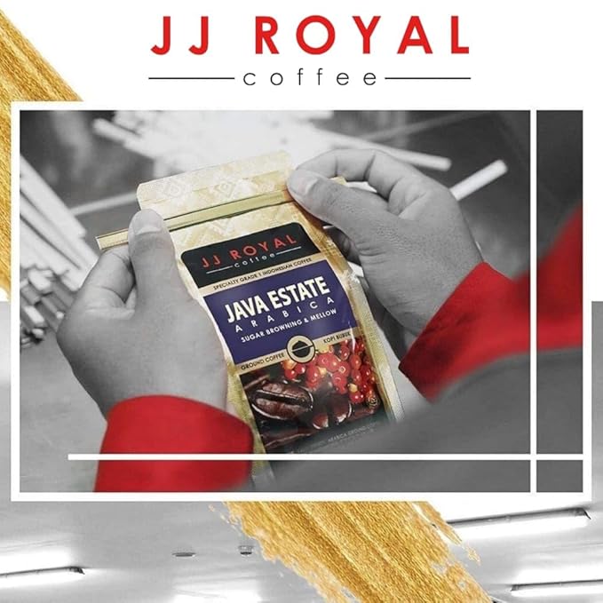 JJ Royal Coffee Java Estate Arabica 200g Ground Coffee (Pack of 4)