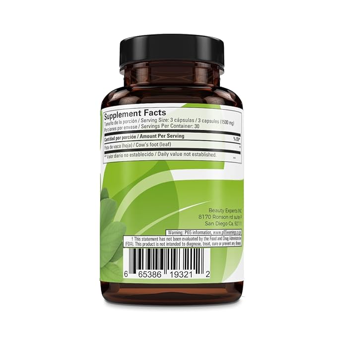 Pata de Vaca Té (Cow's Foot Tea) – 24 Bags – 100% Natural Infusion – Vegan Non-GMO Gluten-Free + Pata de Vaca Capsules – 1500 mg Per Serving 90 Veggie Caps – Organically Grown – 100% Natural Premi