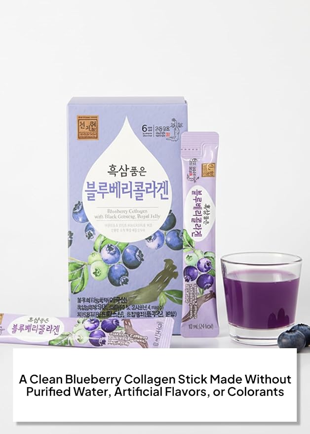 Blueberry Collagen with Black Ginseng Liquid Stick Supplement No Added sugars and preservatives