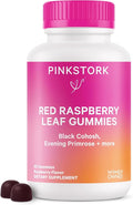 Pink Stork Red Raspberry Leaf Gummies - Third Trimester Labor Prep + Postpartum Mood Essentials with Evening Primrose Oil + Black Cohosh - 60 Vegan Gummy Supplements Non-GMO