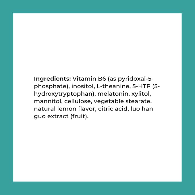 Reignite Wellness by JJ Virgin | Sleep Candy | Chewable 5-HTP Supplement with Inositol Vitamin B6 Melatonin &amp L-Theanine for Adults | Lemon Flavor | 60 Tablets
