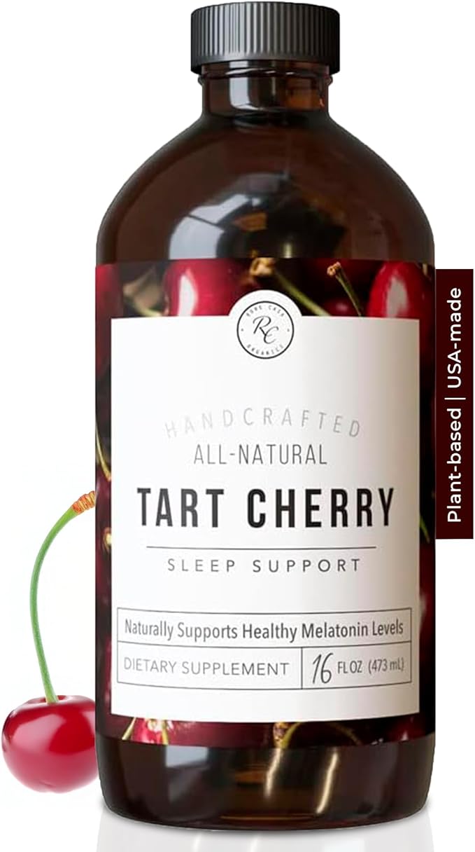 Rowe Casa Organics Tart Cherry Organic Sleep Support with Valerian Root Supports Sleep Cycle Regulation and Muscle Recovery (16 Fl Ounces)