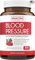 Blood Pressure Support Supplement (NON-GMO) Premium Natural Herbs Vitamins &amp Berries - High Dosage of Hawthorn Berry Extract – Supports Blood Pressure Levels Already In The Normal Range – 90 Caps