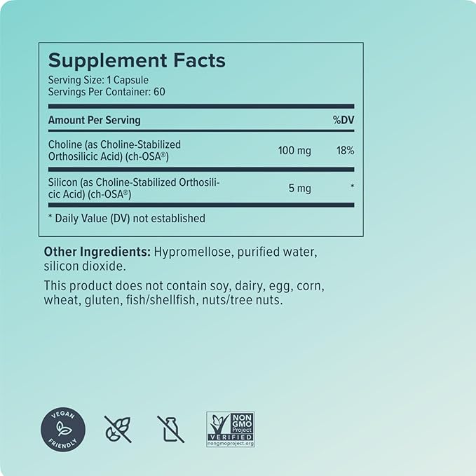Biosil Collagen Booster Supplement - 60 Liquid Capsules Pack of 2 - Patented ch-OSA Activator for Skin Hair Nails &amp Joints - Supports Natural Production - 60-Day Supply