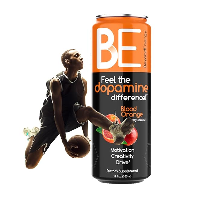 Beyond Energy - 24 Pack - Blood Orange Herbal Energy Drink Naturally Sourced L-Dopa with Mucuna Pruriens Aminos Antioxidants 200mg Caffeine - (Blood Orange)