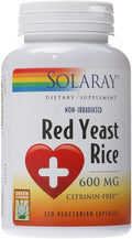Solaray Red Yeast Rice 600mg 120 Veggie Capsules