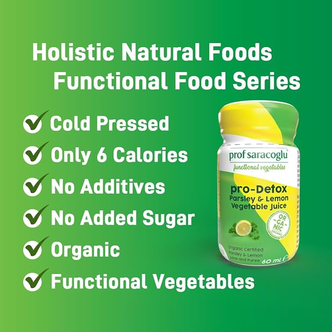Prof Saracoglu Broccoli Shot + Parsley Lemon Shot | Plant-Based Wellness Bundle with Botanical Sprout &amp Herbal Juice Blend | Ready-to-Drink Daily Total 10 Herbal Shots
