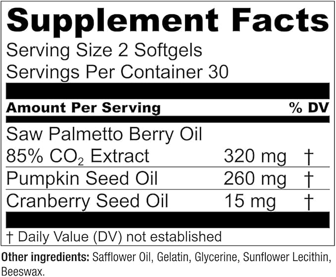 Essential Elements Saw Palmetto Plus - Promotes Bladder &amp Urinary Health - Prostate Support Supplement for Men with Pumpkin &amp Cranberry Seed Oil - 30 Count - 30 Servings