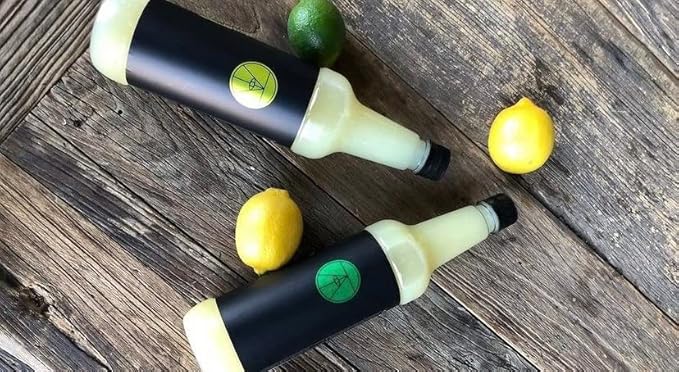 Twisted Alchemy Cold Pressed Fresh Juice For Craft Cocktails - All Natural Hand Squeezed Juice Cocktail Mixer - (Lemon/Lime 25 Oz Bottle 2 Bottle Set) - No Sugar Added Preservative Free Ships Col