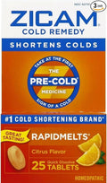 Zicam Cold Remedy Rapidmelts Citrus Flavor 25 tabs (Pack of 3)