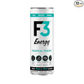 F3 Energy Tropical Theory Energy Drink - Muscle Building Sports Drinks w/BCAA Panax Ginseng &amp Ginkgo Biloba - Natural Energy Drinks for Mental Focus &amp Muscle Recovery 125 mg Caffeine (12 pac