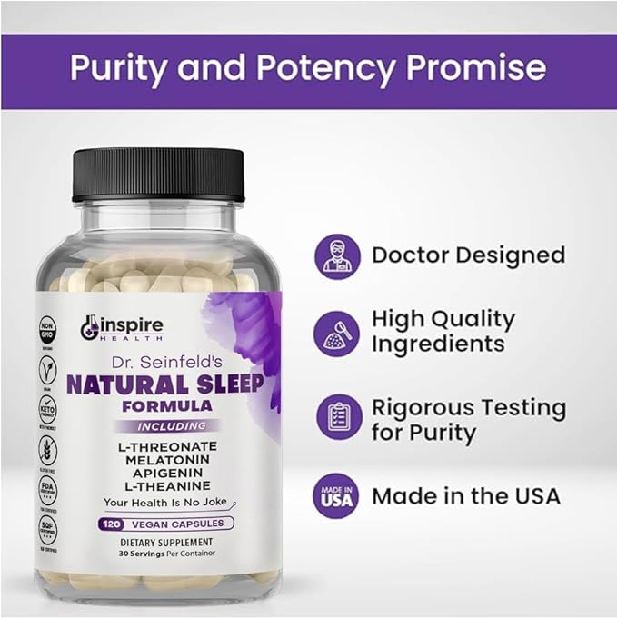 Sleep Support Formula - L-Threonate Apigenin Melatonin L-Theanine - 120 Capsules - 4-in-1 Non-Habit Forming Apigenin Supplement - Restful Nights and Refreshing Mornings - by Ginsipre Health