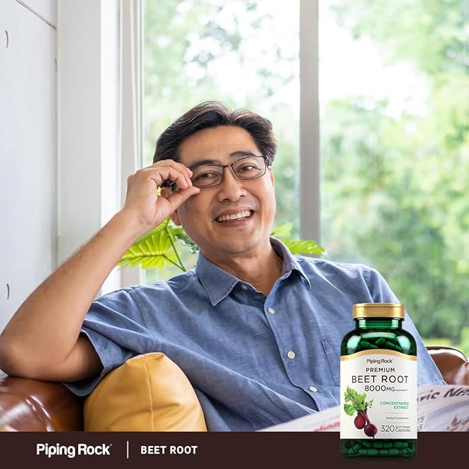 Piping Rock Beet Root Powder Capsules | 320 Pills | Concentrated Extract | Herbal Supplement | Non-GMO Gluten Free