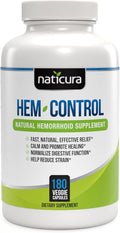 Hem-Control - Fast Effective Hemorrhoid Treatment Supplement - Powerful Formula to Promote Symptom Relief Shrinking of Hemorrhoids Ease Discomfort - 180 Vegan Capsules - Made in USA