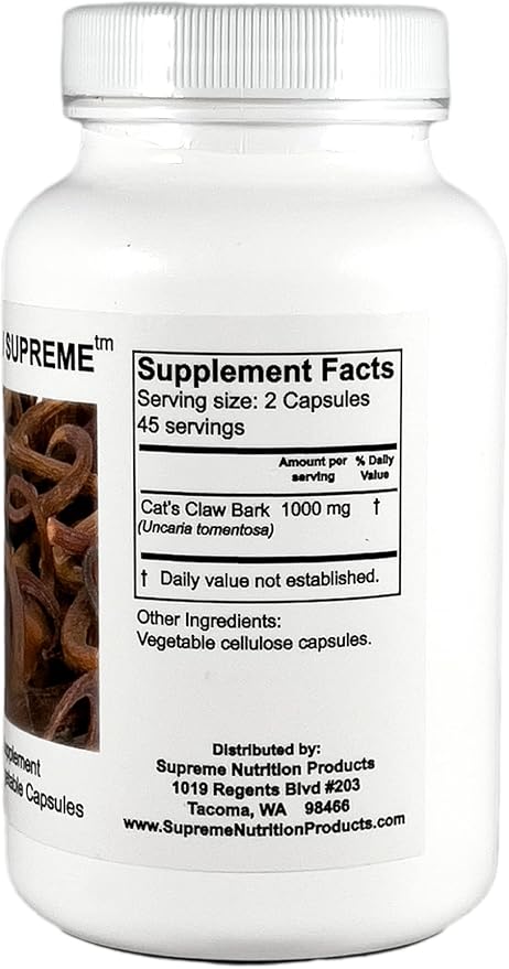 Supreme Nutrition Cat’s Claw Supreme 90 Pure Cat’s Claw Bark Vegetarian Capsules