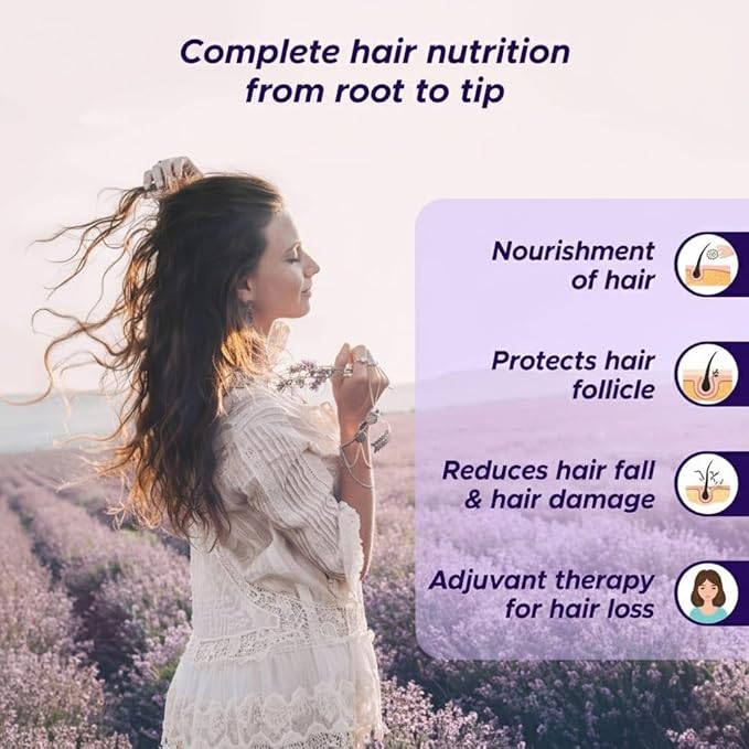 Hair supplements with Advanced Hair Nutrition formula for Women with Biomarine collagen complexBiotin &amp Zinc that support hair growth &amp maintain healthy hair| 30 Nonveg tablet
