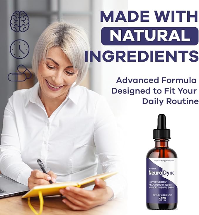 NeuroDyne - Official NeuroDyne Drops Supplement Brain Support Advanced Formula Neuro Dyne Liquid Premium All Natural Cognitive Focus Nerve Support for Health Wellness 1 Bottle for 1 Month
