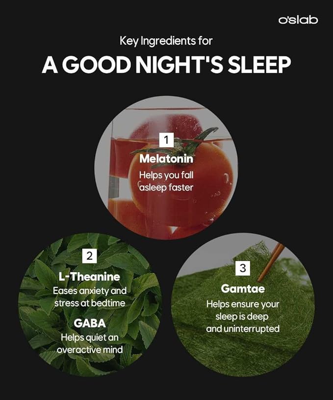 O'slab Nightlitol Night Mints – Korean Viral Sleep &amp Relaxation Support – Plant-Derived Melatonin (2mg) from Tomato Extract &amp L-Theanine 200mg – Lemon Peppermint Chewable Mints 30 Count