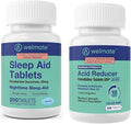 WELMATE Sleep &amp Stomach Relief Bundle | Doxylamine 25mg + Famotidine 20mg | Nighttime Aid &amp Acid Reducer | 200 + 300 Tablets