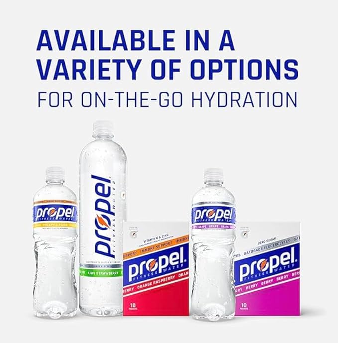 Propel Zero Sugar Electrolyte Powder Packets 10 count pack of 4 (40 Count KIWI) in STAW box