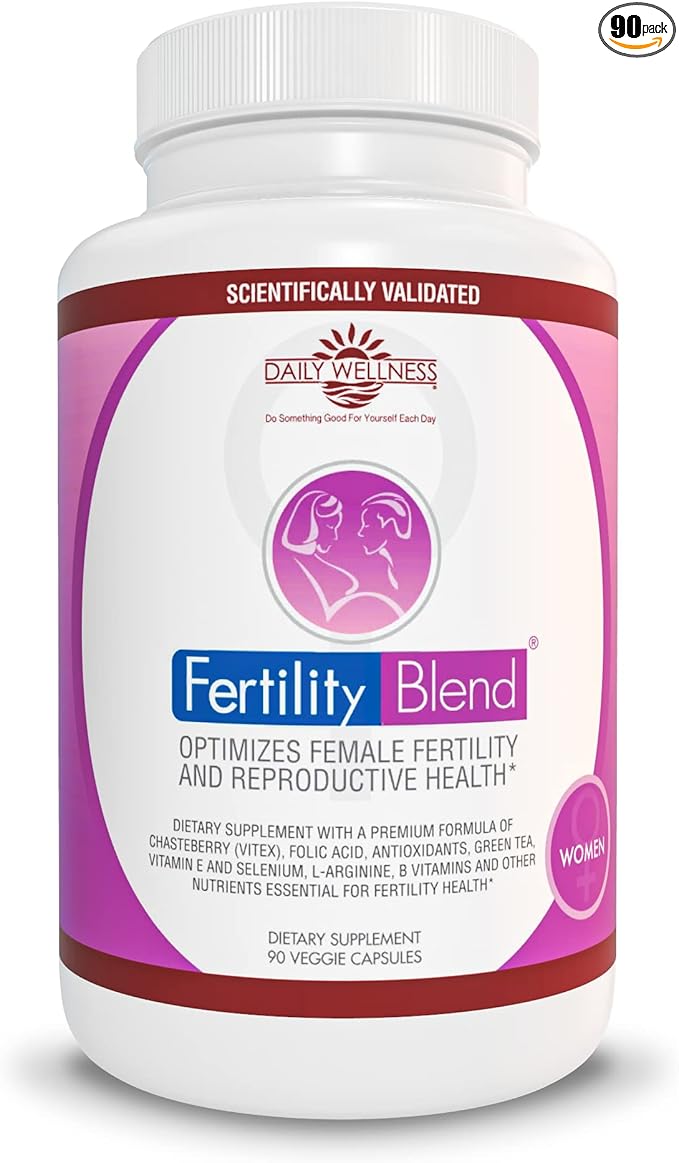 Daily Wellness Fertility Blend for Women - Fertility Supplements for Women Conception Fertility Prenatal Vitamins Trying to Conceive Progesterone Supplements Cycle Support Conception Pills - 1 Pack