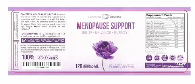 Menopause Support - Menopause Relief and Weight Management Support - for Hot Flashes Night Sweats Relief and Energy - 120 Capsules - Made in USA