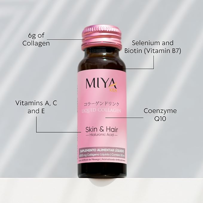 Hydrolyzed Liquid Collagen Drink | 6000mg Collagen Peptide from Wild Marine Fish from Japan per Bottle | Skin &amp Hair Benefits | Peach Flavor | Liquid Collagen for Women