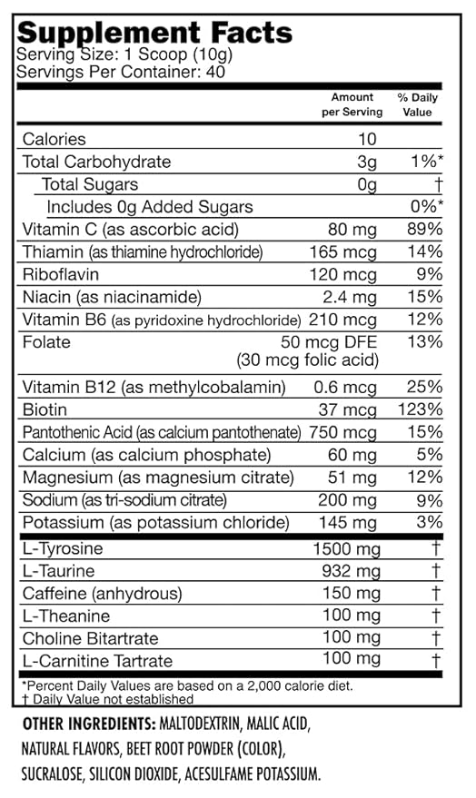 SNEAK Energy Drink Powder | Cherry Bomb | No Sugar. No Nasties. Just Natural Caffeine Focus-Boosting Nootropics | 40 Servings
