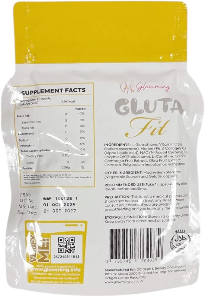 CRIS Cosmetics Glowming GLUTA Fit – Glutathione &amp Collagen – 30s