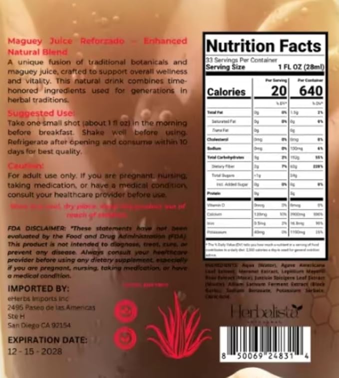 Maguey Juice Tarasco Ajo Negro Moronel Muicle Maca - Jugo De Maguey Reforzado Extract 1000ML | All Natural 100% Juice | Jugo de Maguey de Michoacan Sabor Natural