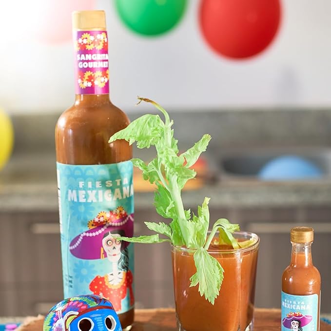 Artisan Sangrita by Fiesta Mexicana - Traditional Recipe - 100% Natural Orange Juice - 2536 oz (750 ml) Bottle - Alcohol Free - For All Kinds of Celebrations (Pack of 2)