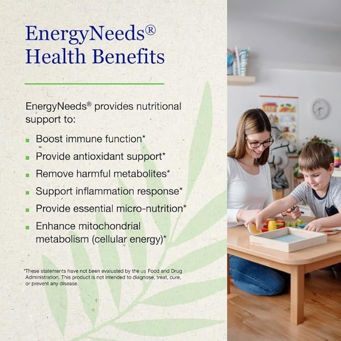 EnergyNeeds® 40 Active Ingredients Vitamin D Vitamin B12 zinc beta-Carotene