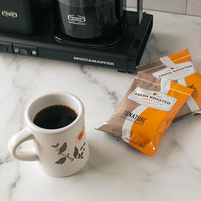Fresh Roasted Coffee FRC Light Medium &amp Dark Roast Blends Kosher Pre-Ground Fractional Packs 2.25 Ounce 36 Count